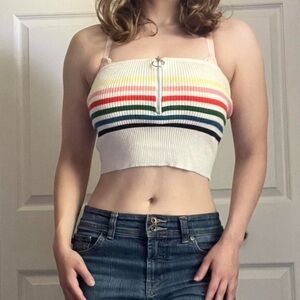 kendall & kylie rainbow striped tube top